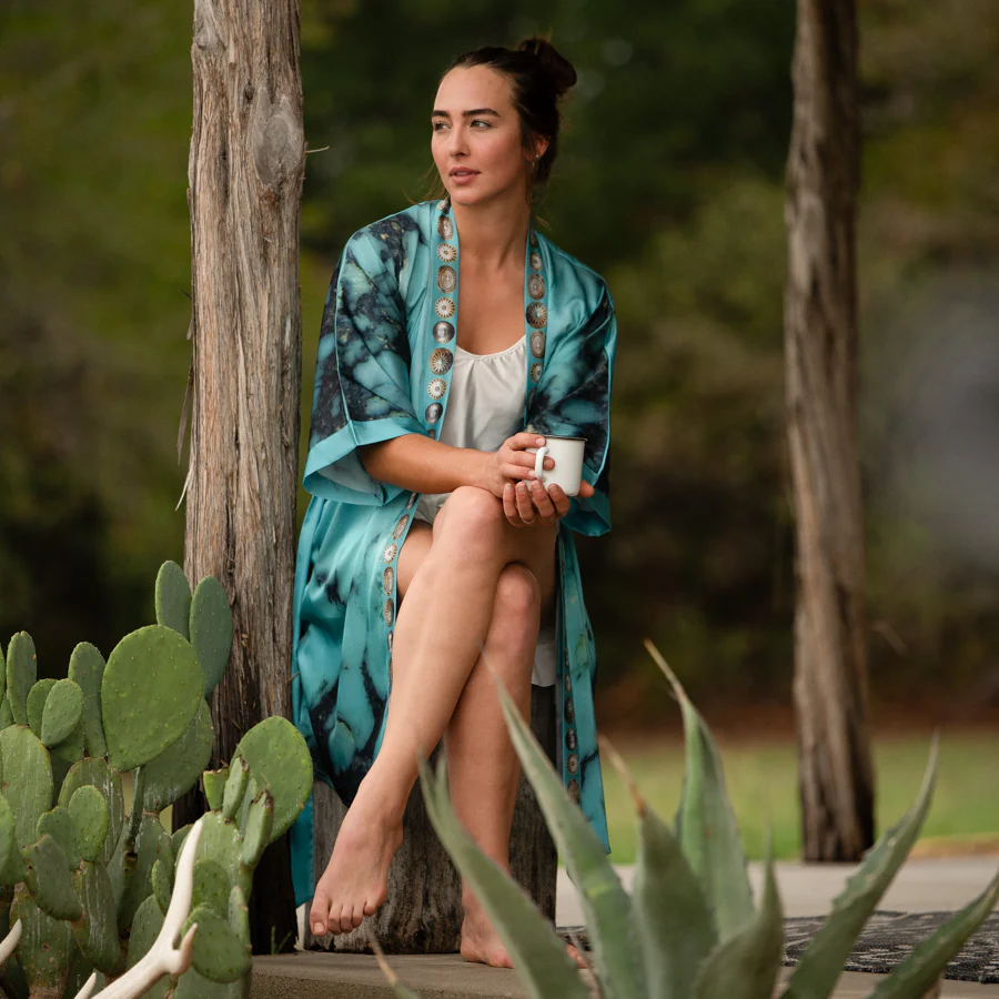 Kimono Robe - Kingman Turquoise - Image 3