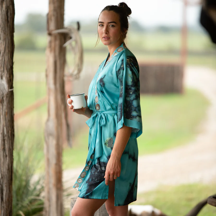 Kimono Robe - Kingman Turquoise - Image 4