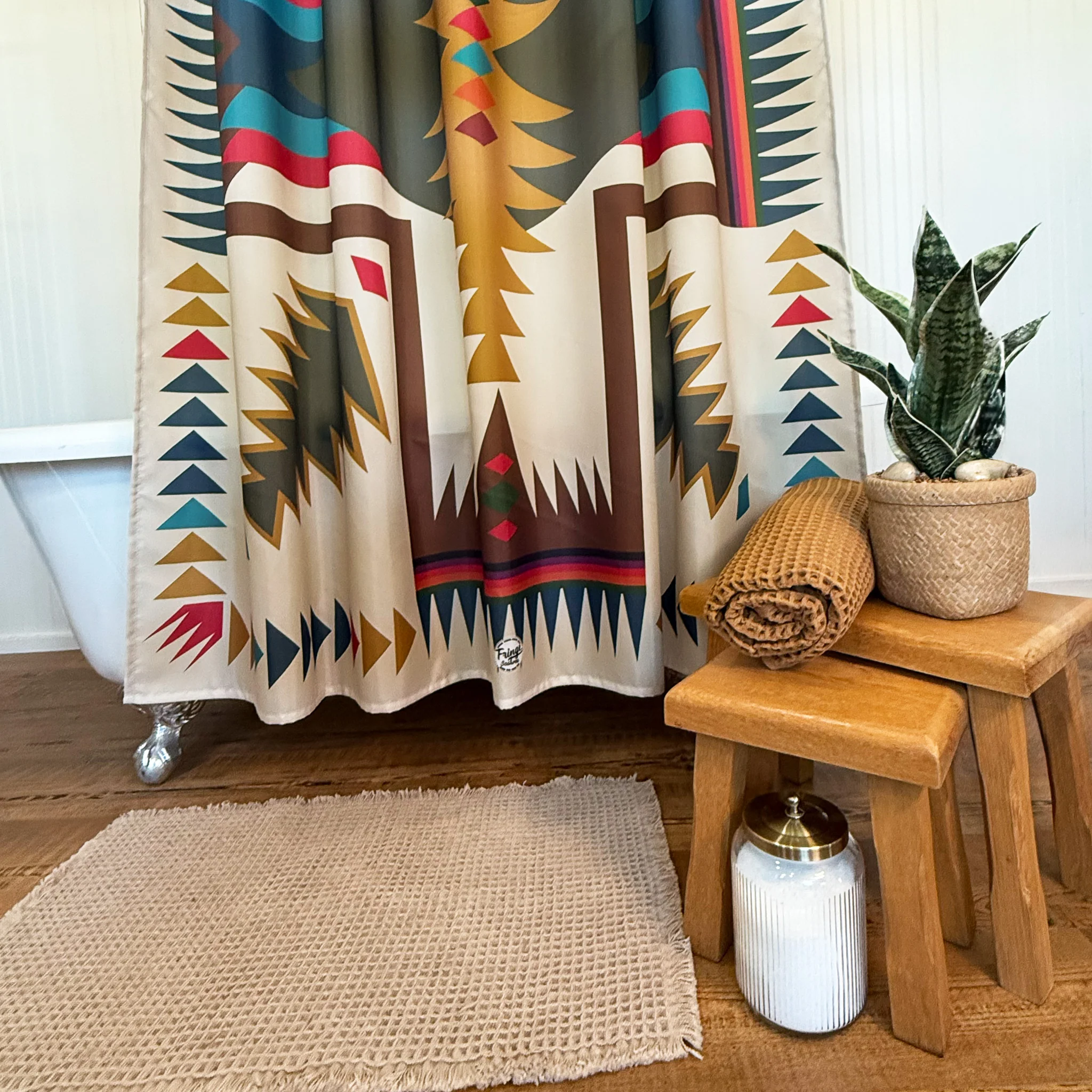 Shower Curtain - Cross Me - Tan - Image 2