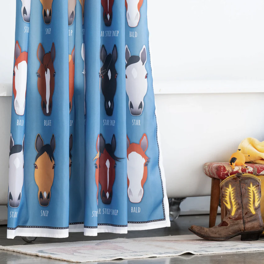 Shower Curtain - Markings - Blue - Image 2