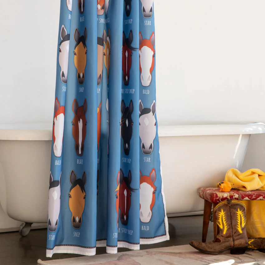 Shower Curtain - Markings - Blue - Image 4