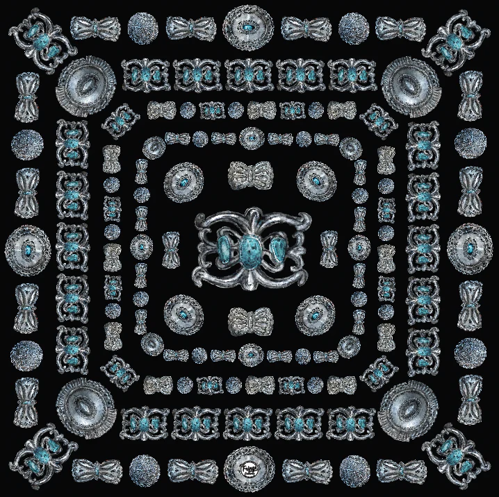 Shower Curtain - Turqs and Conchos - Black - Image 4